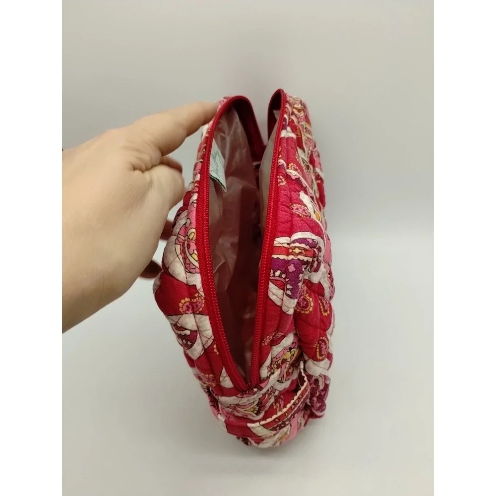 Vera Bradley Vinyl Lined 9x7 Cosmetic Bag Rosy Posies Makeup Travel